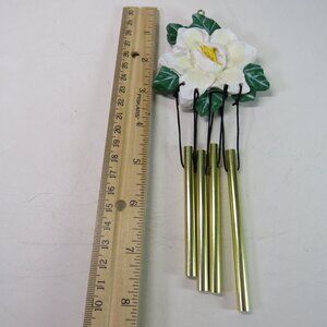 Gardenia Flower Wind Chime Double Sided Resin with metal chimes